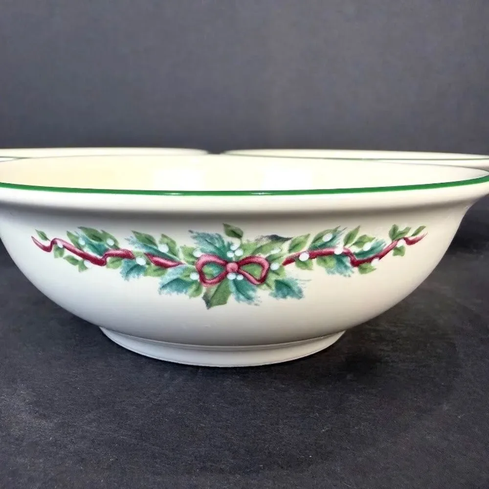 Set of 3 Vintage Pfaltzgraff Christmas Holly Joy Soup/Cereal Bowls